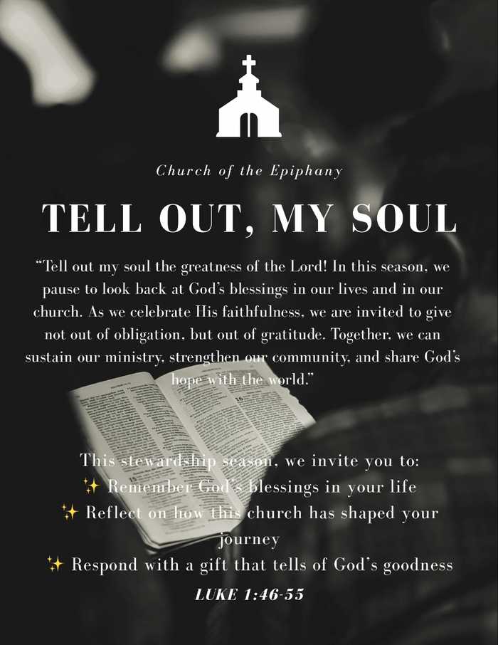 Tell Out My Soul Stweardship Theme